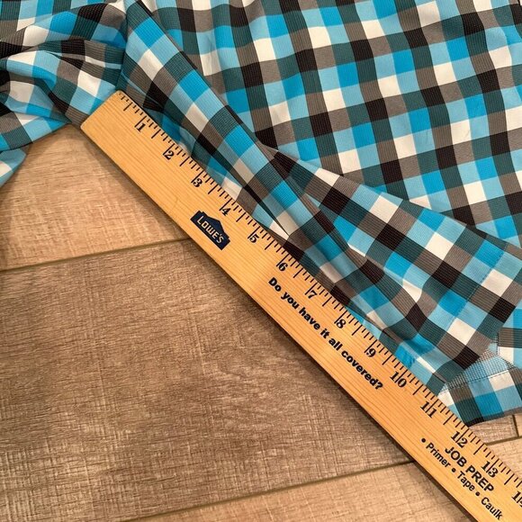 SLAZENGER MENS BLUE AND GRAY PLAID DRI FIT GOLF SHORTS SIZE 36 - Picture 3 of 8